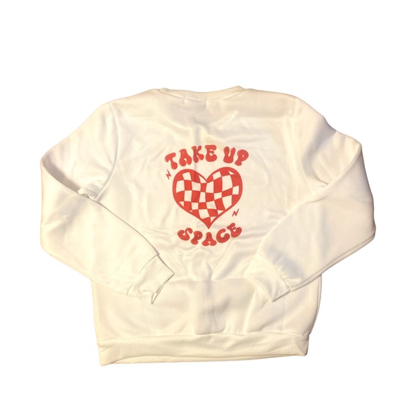 Take Up Space “babe” mental health graphic crewneck sweatshirt medium - Picture 8 of 11